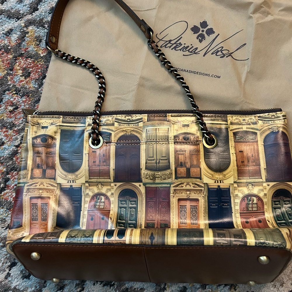 Patricia Nash Leather “Doors of Italy” Purse with Dust Bag